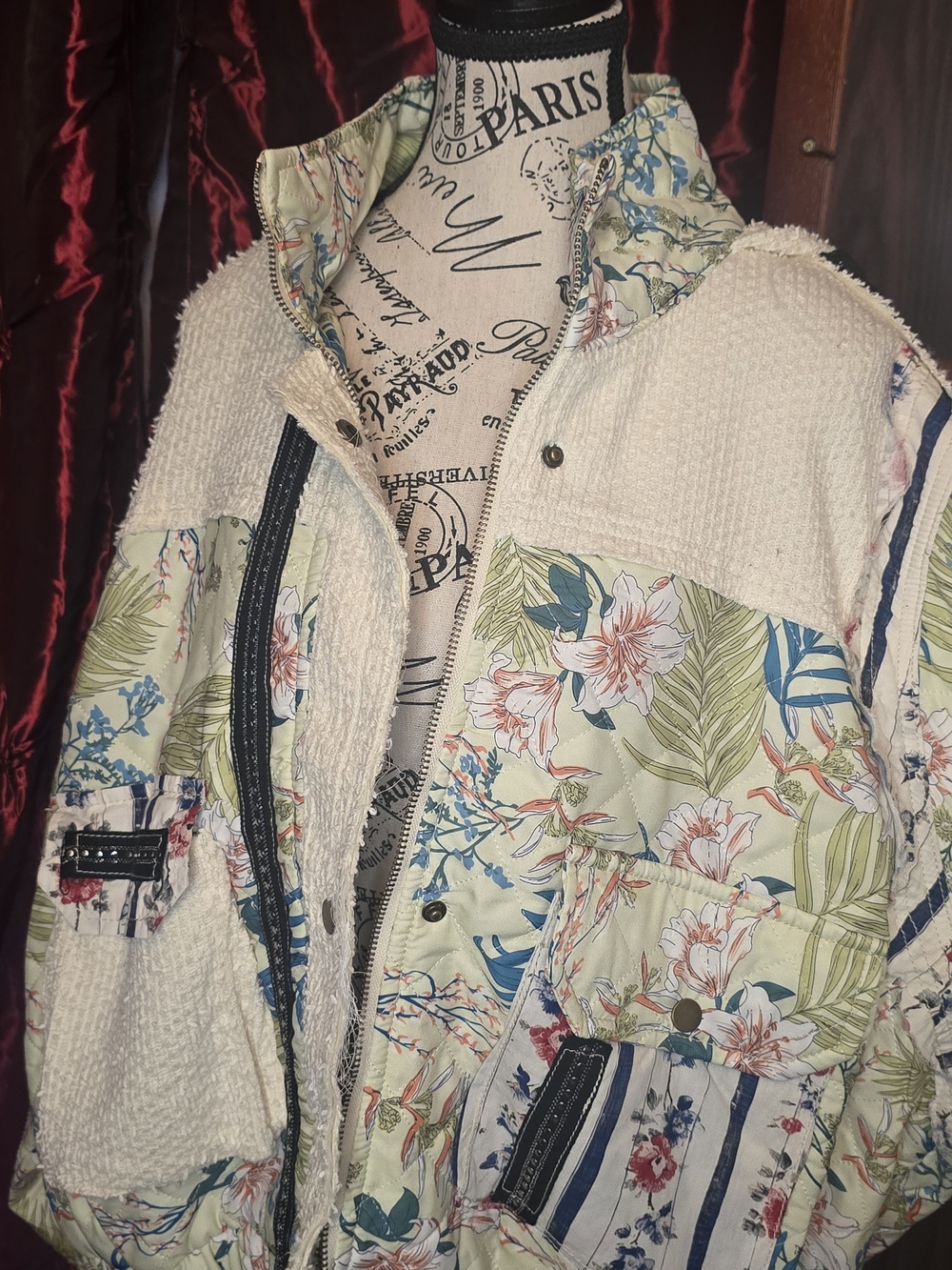 ByPOL Cream Floral Patchwork Quilted Shacket